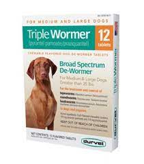 DURVET 7 WAY TRIPLE WORMER FOR DOGS OVER 25LB (12CT)