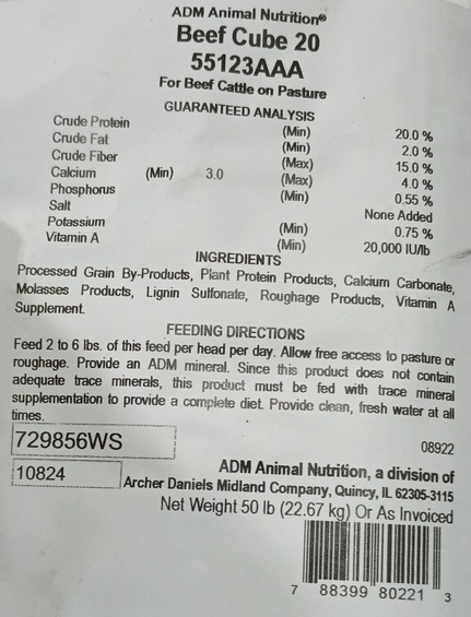 ADM RANGE CUBES 20% (50LB)