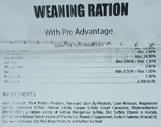 HIRSCH WEANING RATION W/ PRO ADVANTAGE 14% (50LB)