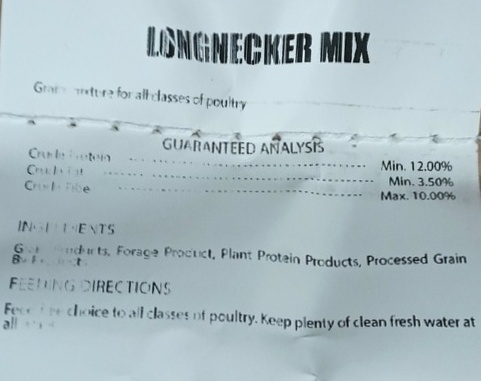 LONGNECKER MIX W/ WHOLE CORN 12% (50LB)