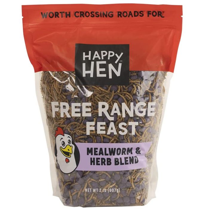 HAPPY HEN FREE RANGE FEAST MEALWORM & HERB (2LB)