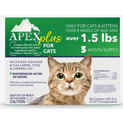 APEX PLUS FLEA & TICK FOR CATS OVER 1.5LB (3PK)