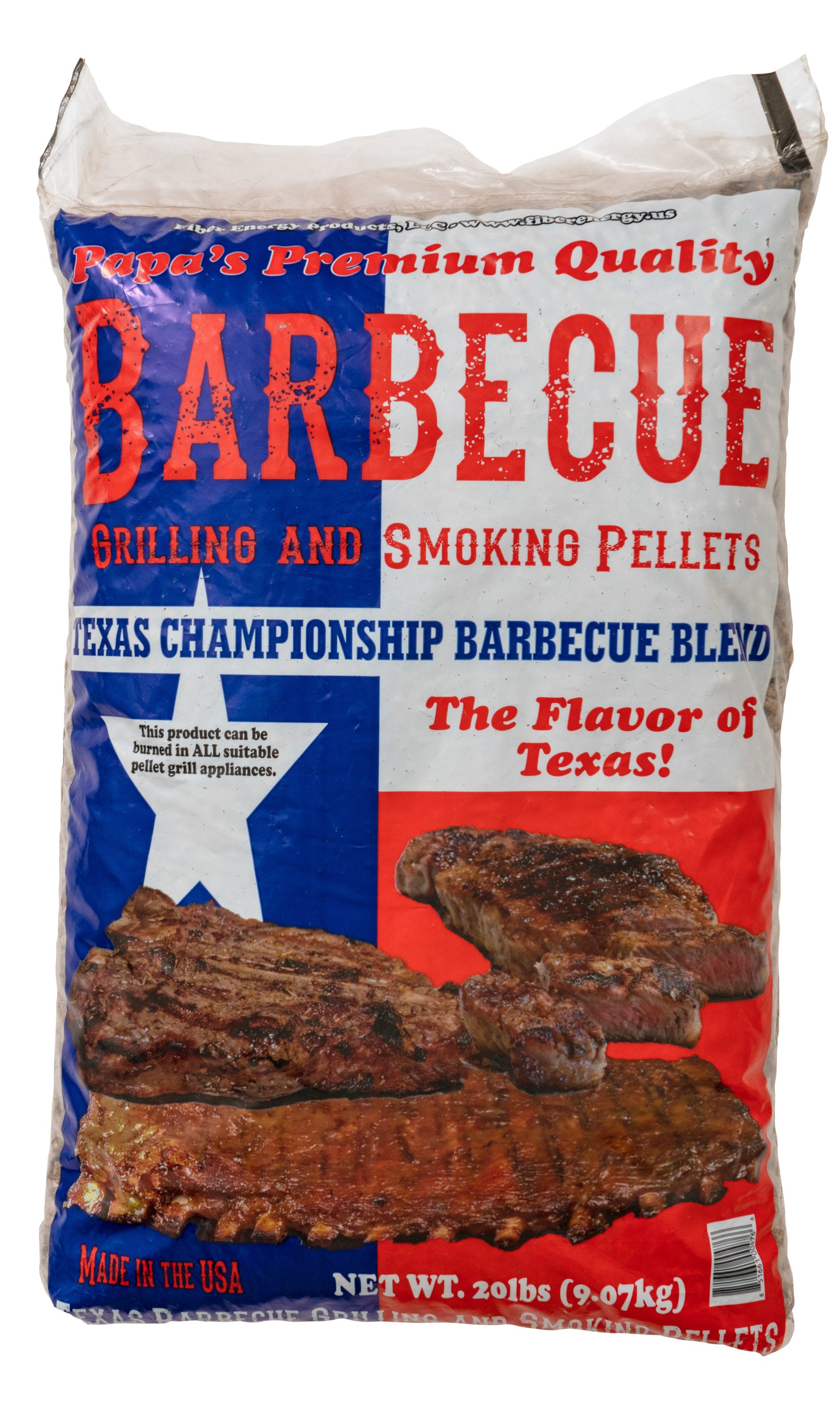 PAPA'S PREMIUM TEXAS BBQ GRILLING PELLETS (20LB)