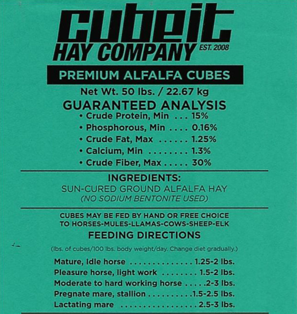 CUBEIT ALFALFA CUBES 15% (50LB)