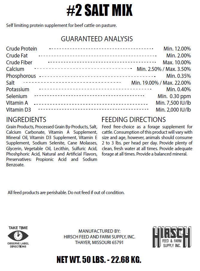 HIRSCH #2 SALT MIX 12% (50LB)