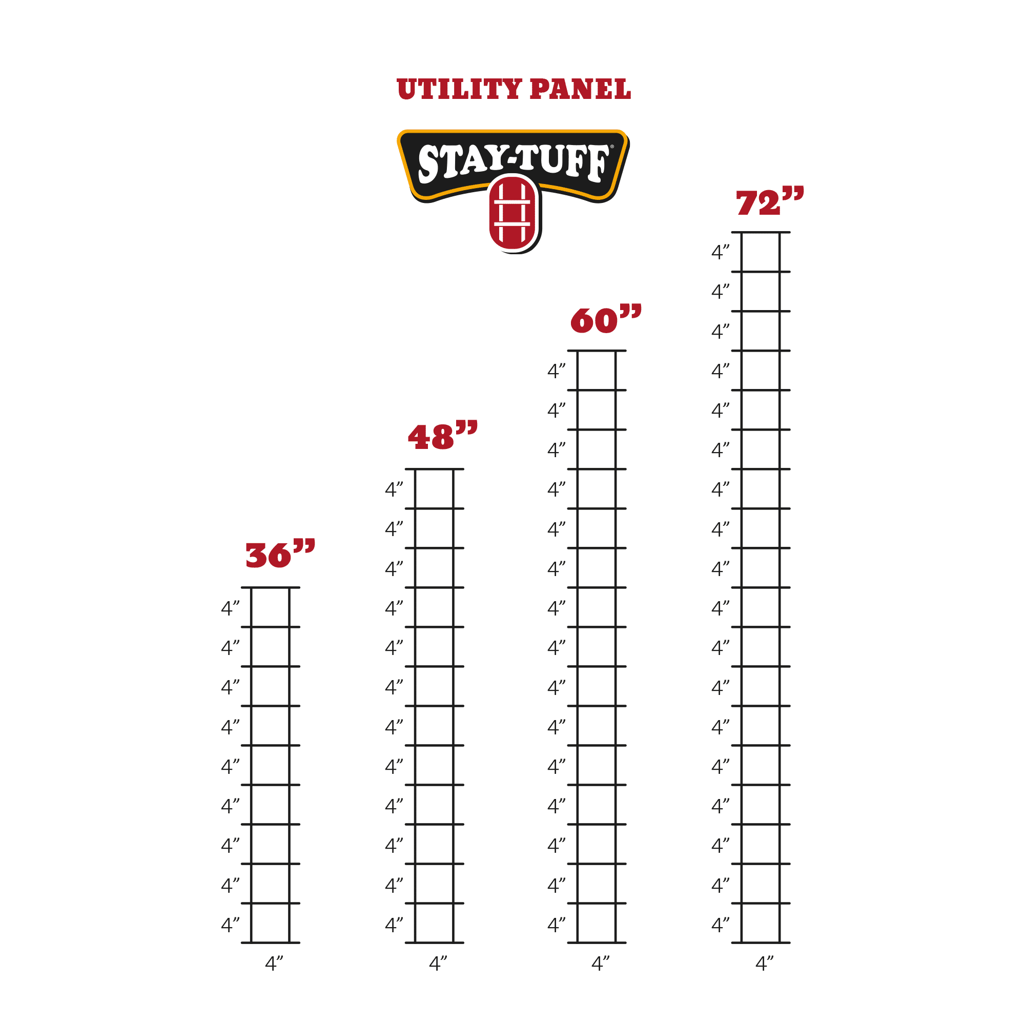 STAY TUFF 48" 4X4 UTILITY WIRE PANEL (16FT)