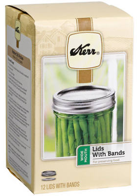 KERR WIDE-MOUTH CANNING JAR LIDS & BANDS (12PK)