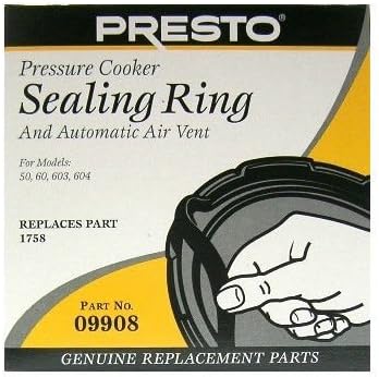 PRESTO PRESSURE COOKER SEALING RING W/ AUTOMATIC AIR VENT (09908)