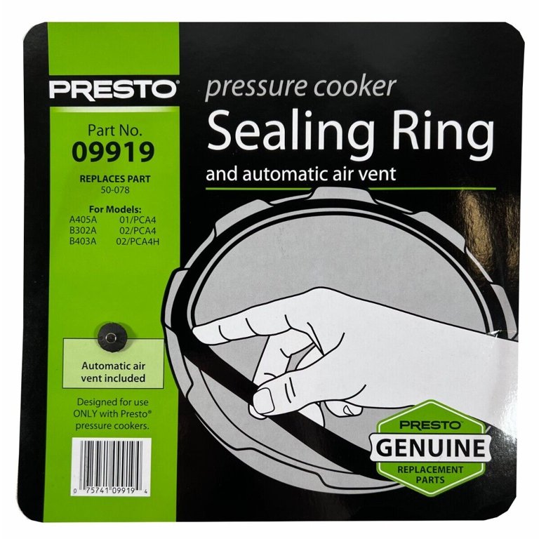 PRESTO PRESSURE COOKER SEALING RING W/ AUTOMATIC AIR VENT (09919)