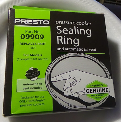 PRESTO PRESSURE COOKER SEALING RING W/ AUTOMATIC AIR VENT (09909)