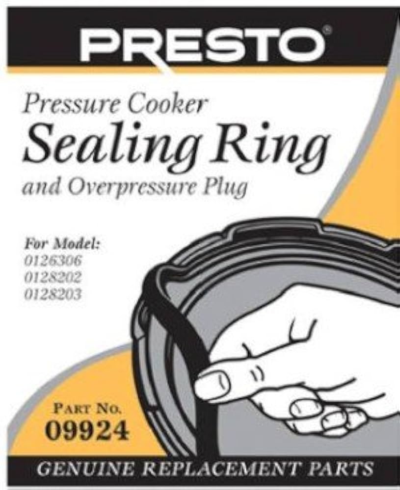 PRESTO PRESSURE COOKER SEALING RING W/ OVERPRESSURE PLUG (09924)