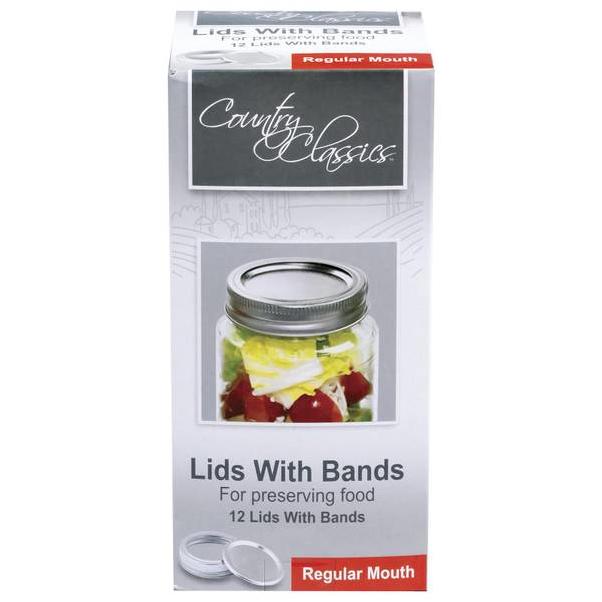 COUNTRY CLASSICS REGULAR MOUTH CANNING JAR LIDS & BANDS (12CT)