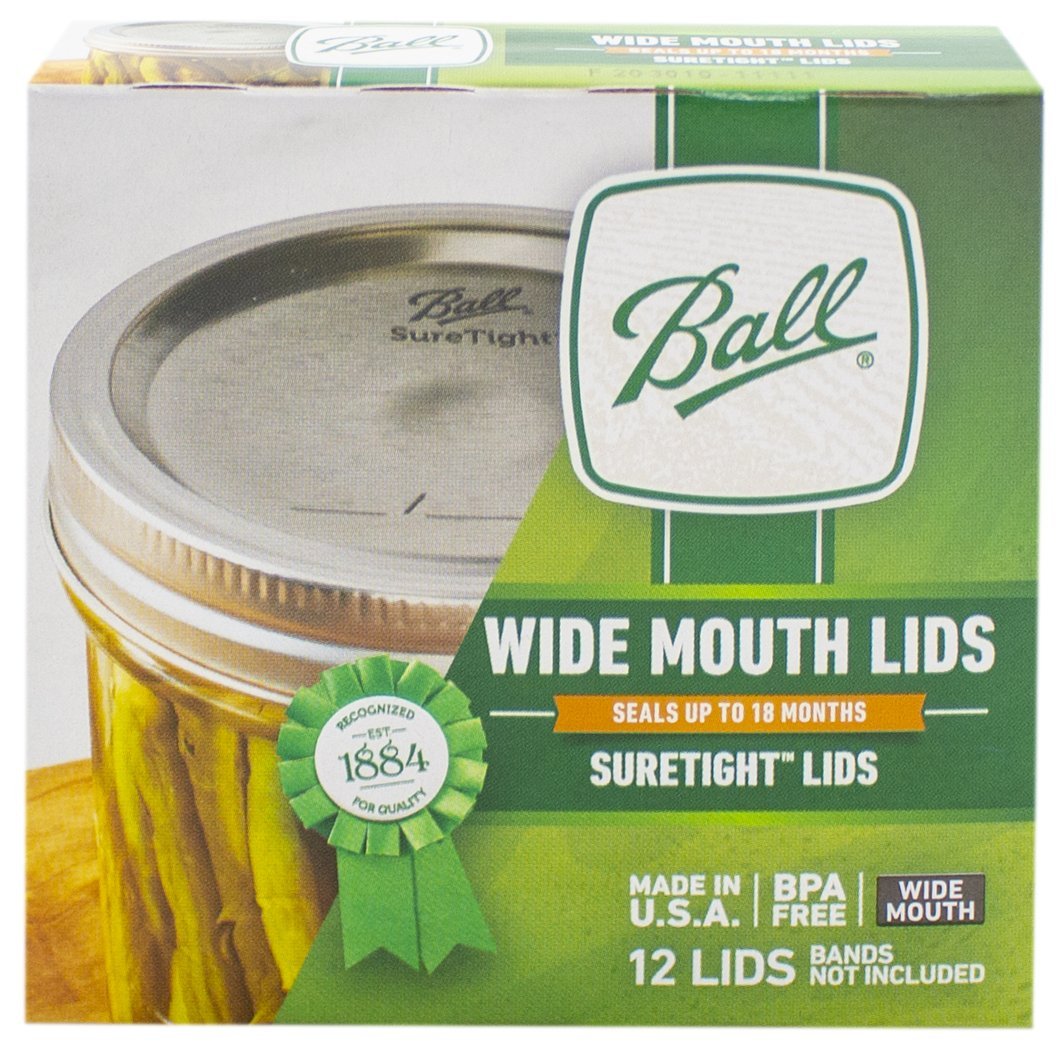 BALL WIDE MOUTH MASON JAR LIDS (12CT)