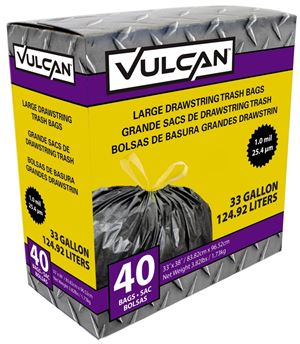 VULCAN 33 GALLON TRASH BAGS (40CT)