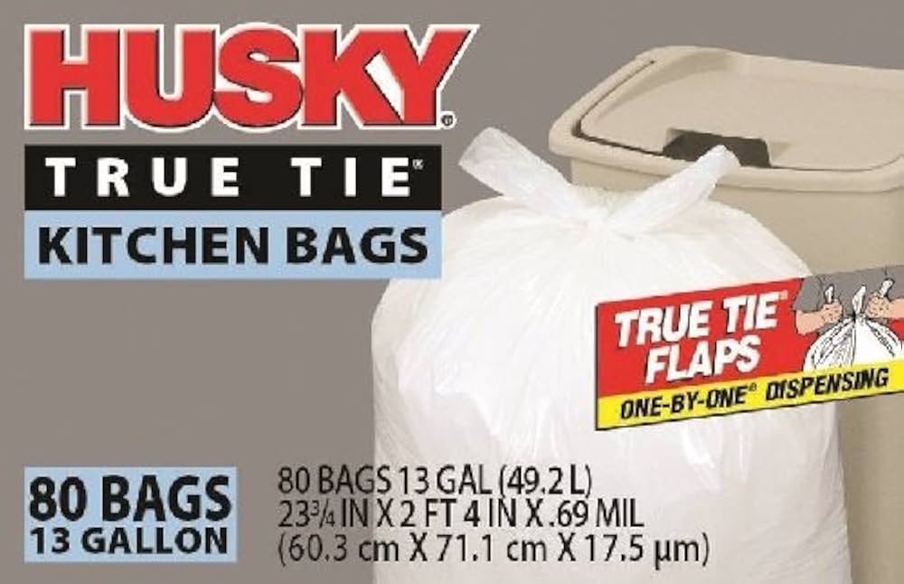 HUSKY 13 GALLON TRASH BAGS (80CT)