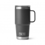 YETI RAMBLER 20OZ TRAVEL MUG W/ STRONGHOLD LID - CHARCOAL