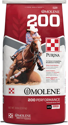 PURINA OMOLENE 200 PERFORMANCE HORSE FEED 50LB