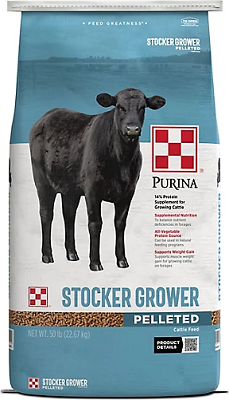 PURINA 4-SQUARE STOCKER GROWER CATTLE FEED 50LB