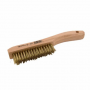 FORNEY BRASS SCRATCH BRUSH W/ SHOE HANDLE, 4X16 ROWS