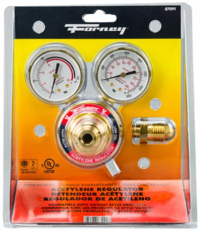 FORNEY 250 SERIES ACETYLENE REGULATOR, 2" SIDE MOUNT