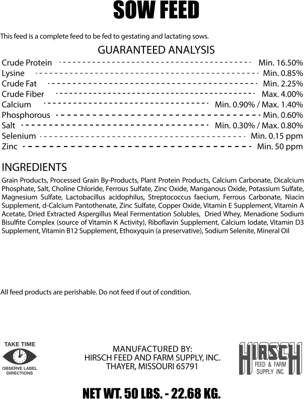 SOW FEED 16.5% (50LB)