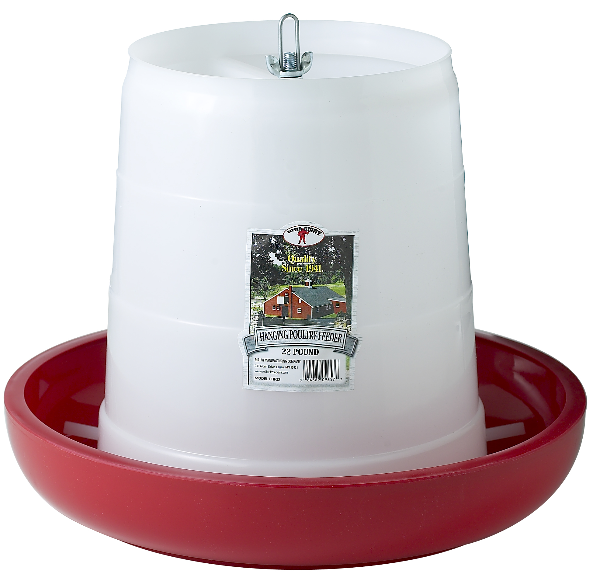 LITTLE GIANT 22LB PLASTIC HANGING POULTRY FEEDER