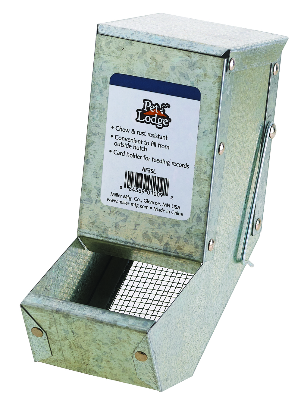 LITTLE GIANT 3" METAL RABBIT FEEDER W/ LID & SIFTER BOTTOM