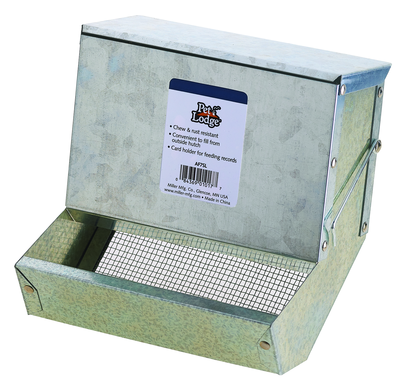LITTLE GIANT 7" METAL RABBIT FEEDER W/ LID & SIFTER BOTTOM