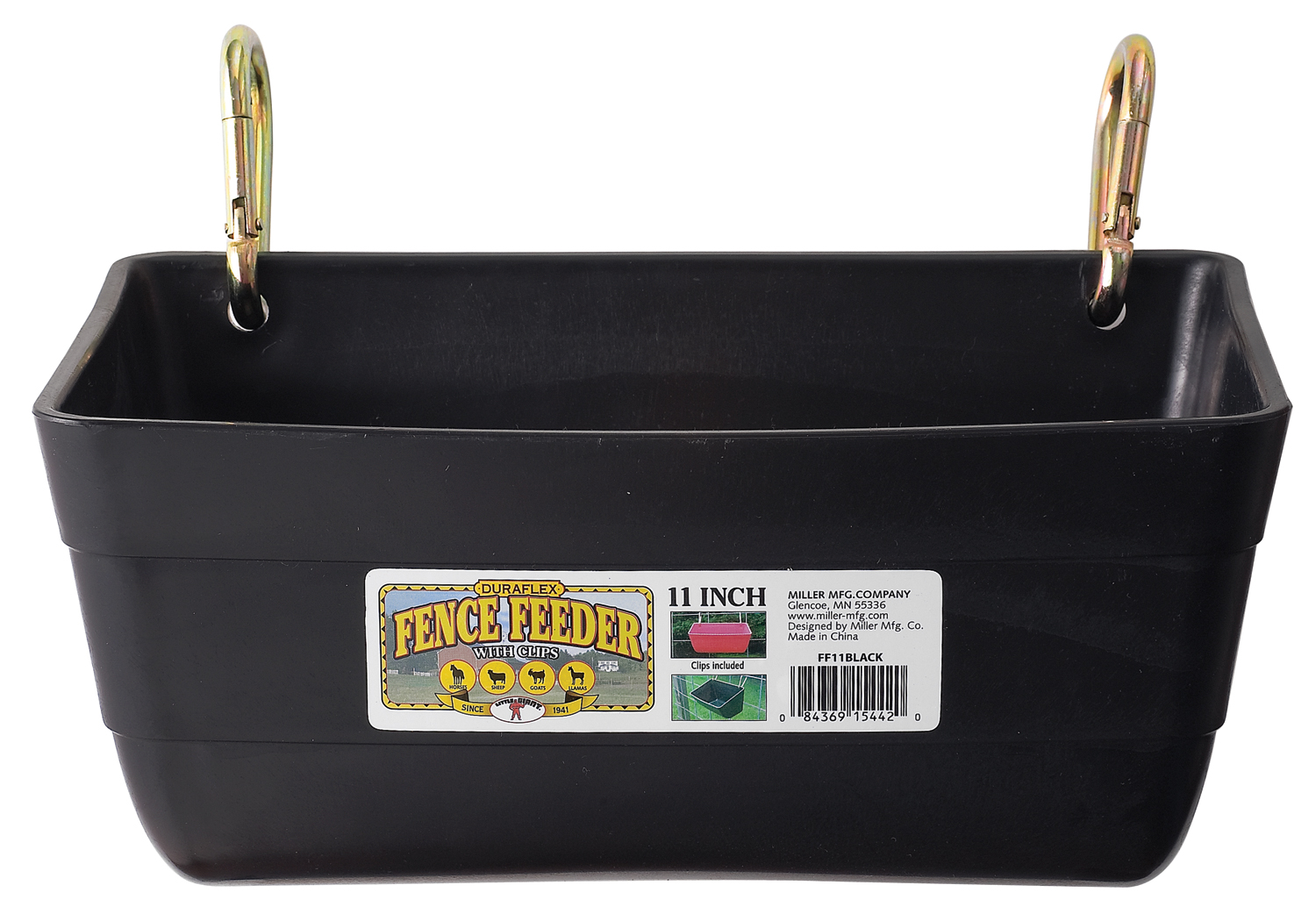LITTLE GIANT 11" BLACK FENCE FEEDER W/ CLIPS