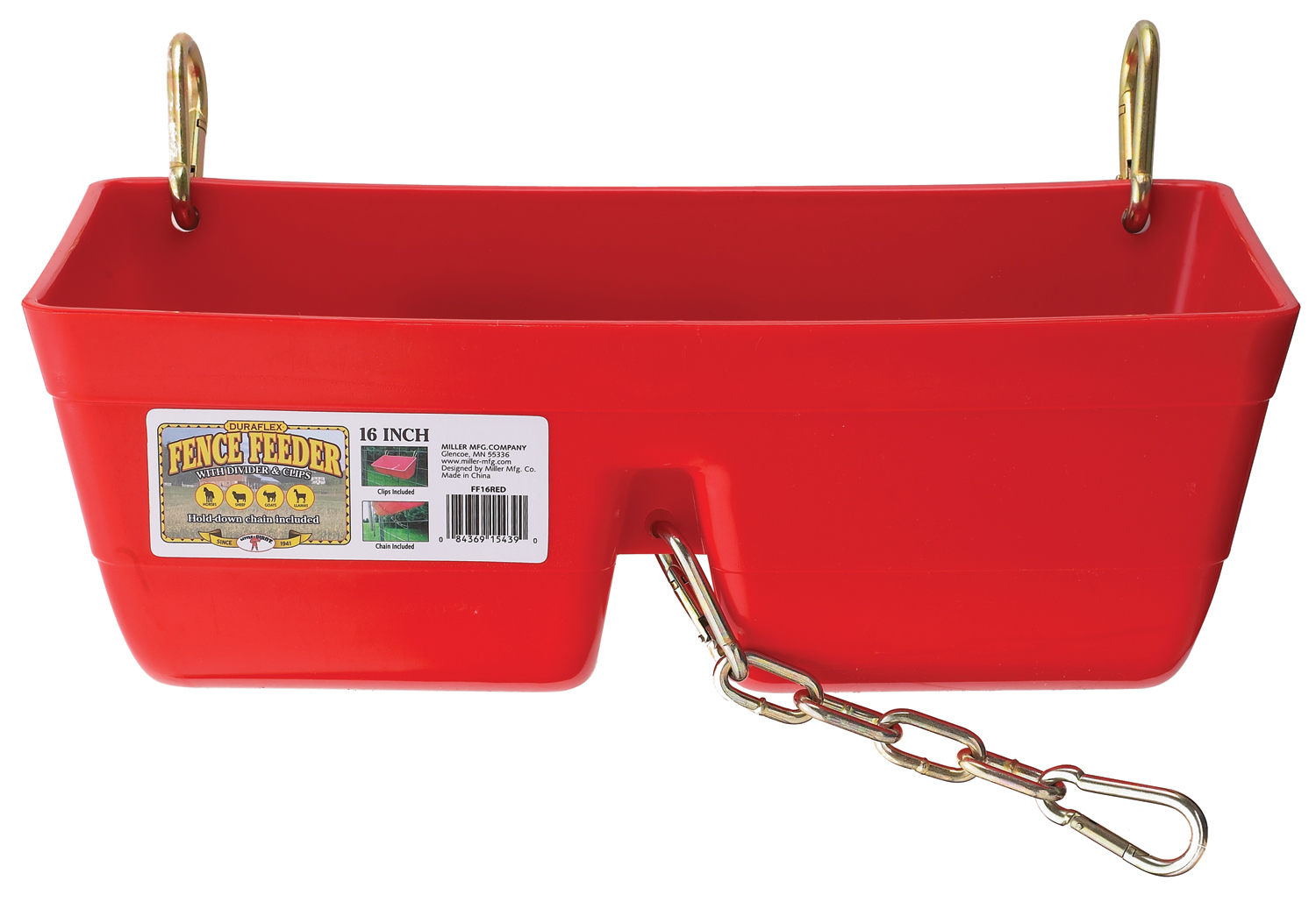 LITTLE GIANT 16" RED FENCE FEEDER W/ CLIPS