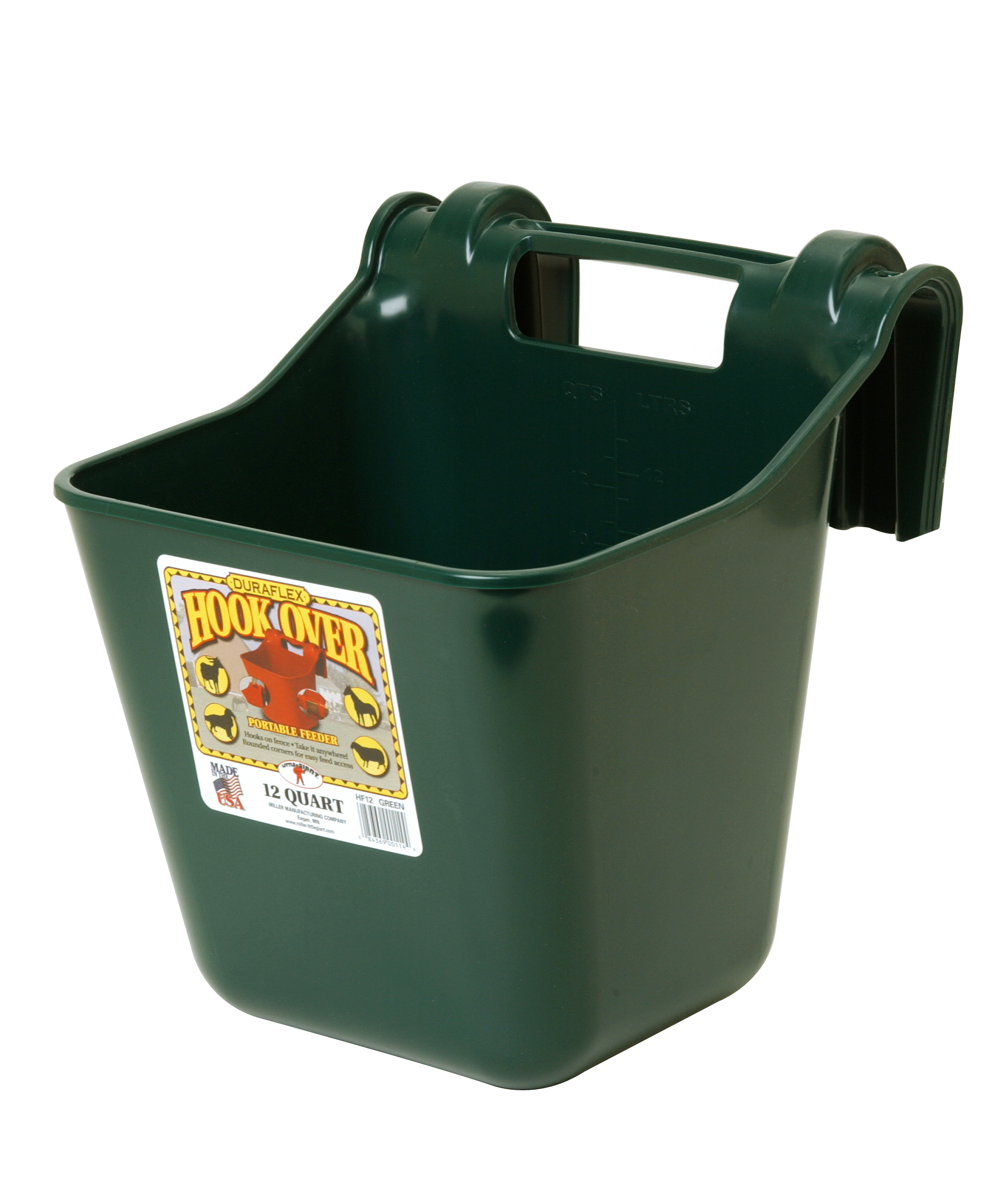 LITTLE GIANT GREEN PLASTIC HOOK-OVER FEEDER (12QT)