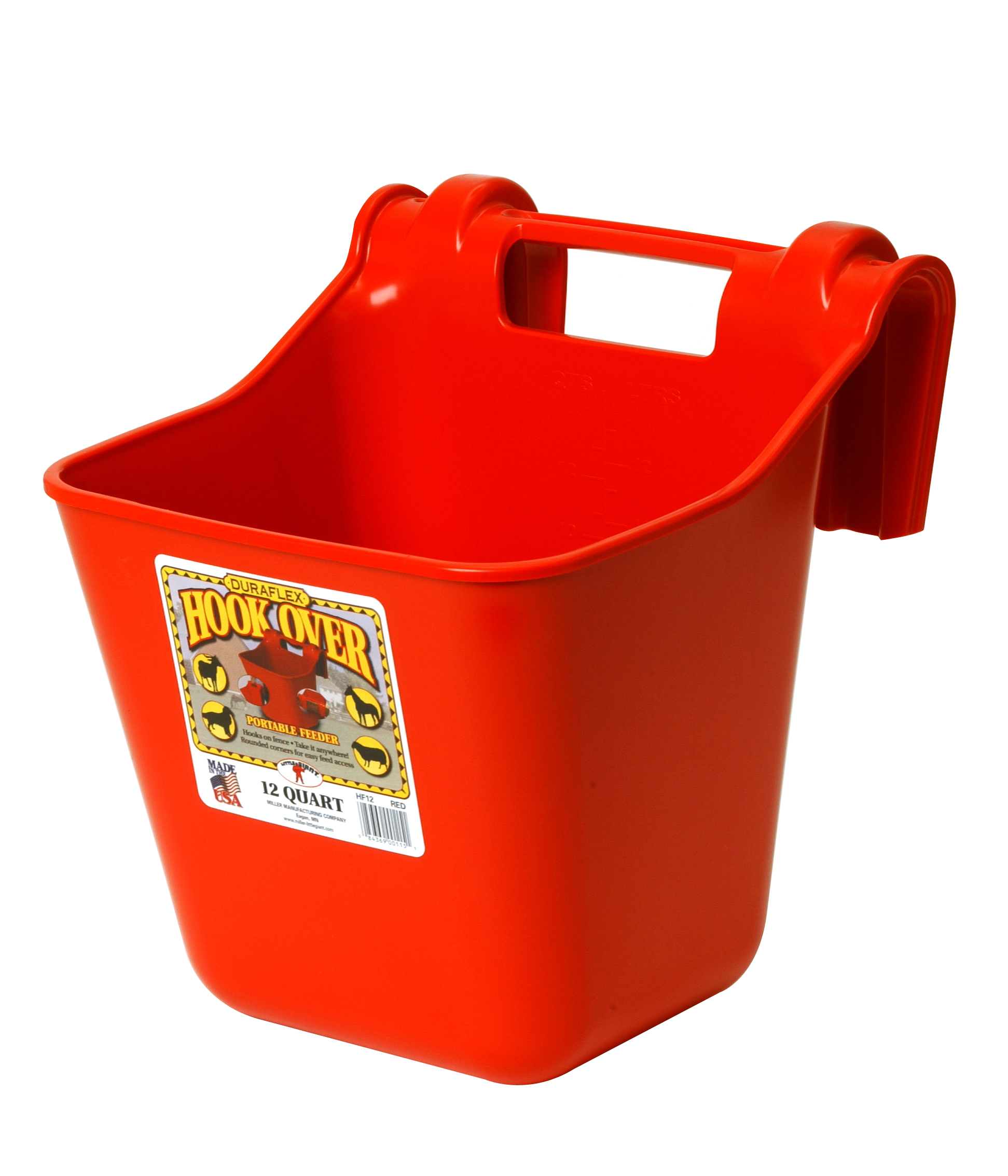 LITTLE GIANT RED PLASTIC HOOK-OVER FEEDER (12QT)