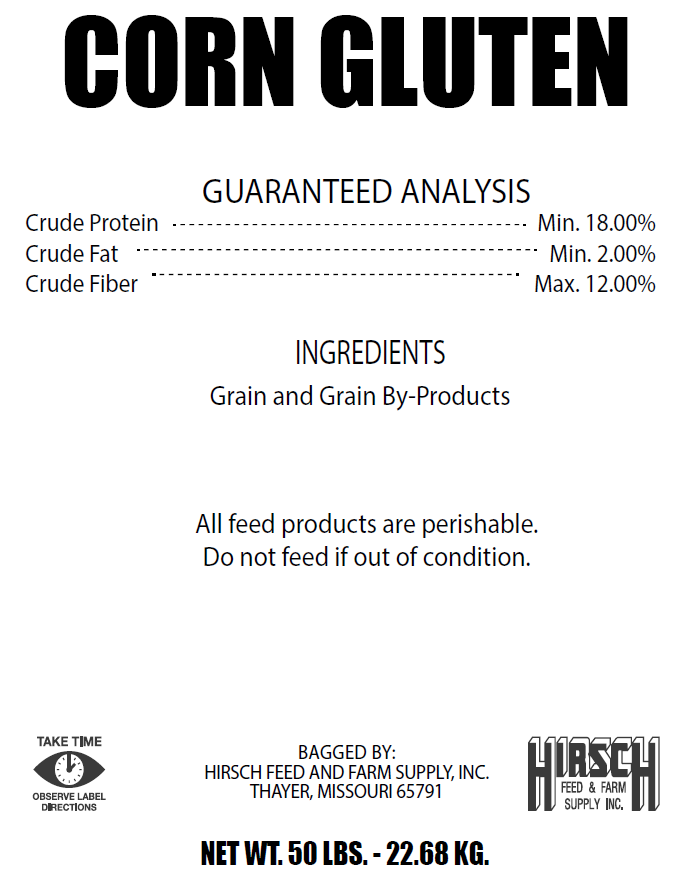 HIRSCH CORN GLUTEN PELLETS 18% (50LB)