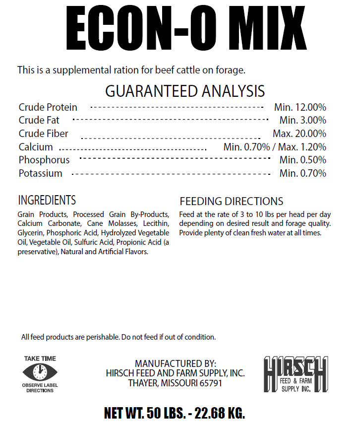 HIRSCH ECON-O-MIX 12% (50LB)