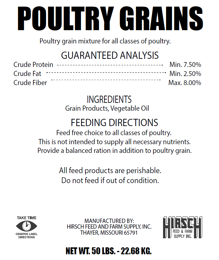 POULTRY GRAIN (SCRATCH) 7.5% (50LB)