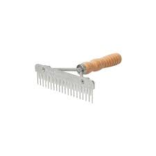 SS MINI FLUFFER COMB WOOD HANDLE