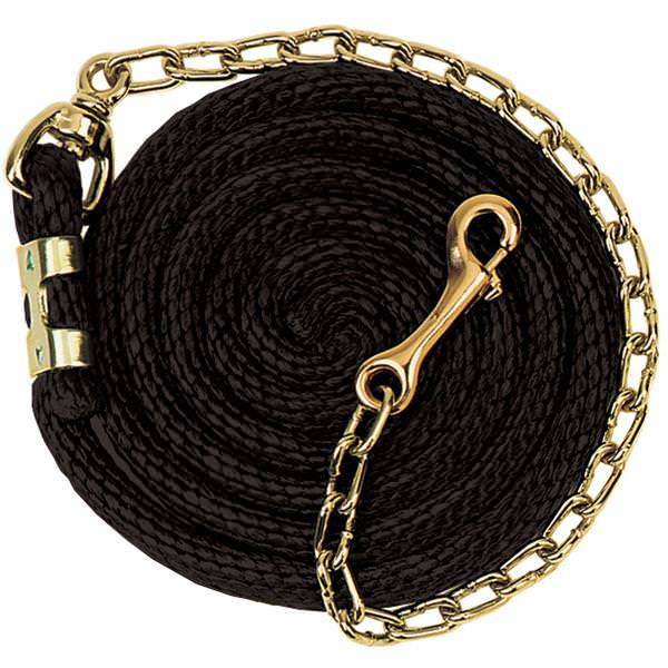 POLY LEAD ROPE W/ CHAIN BLK