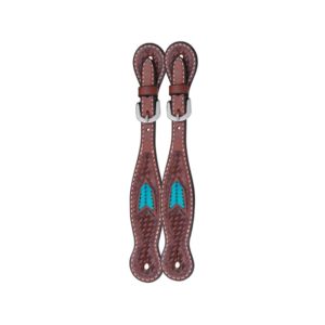 STAMPED TURQ LADIES SPUR STRAPS