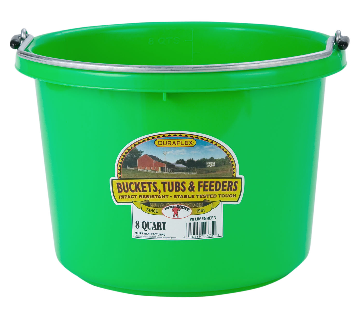 BUCKET PLASTIC 8QT LIME GREEN