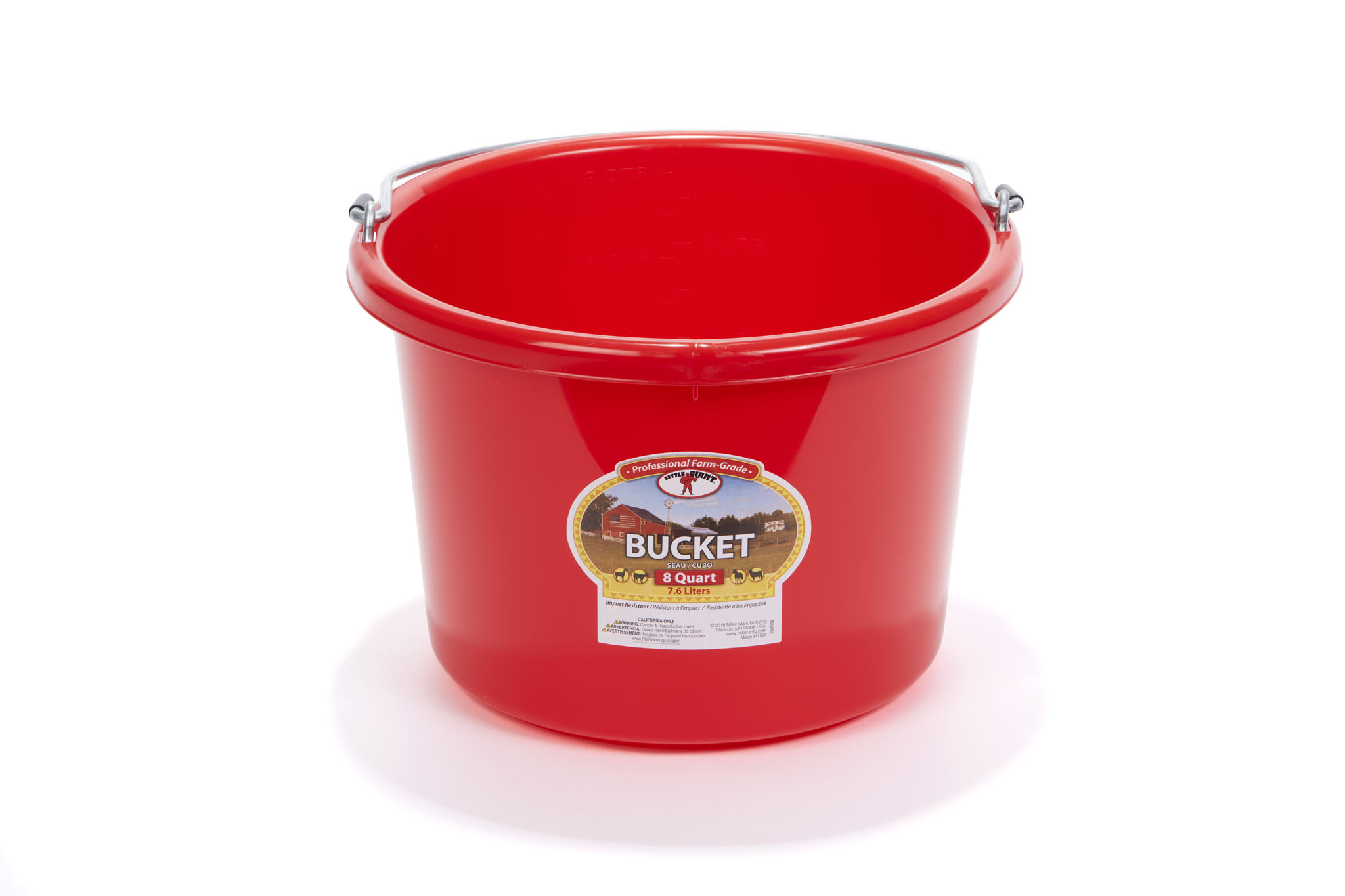 BUCKET PLASTIC 8QT RED