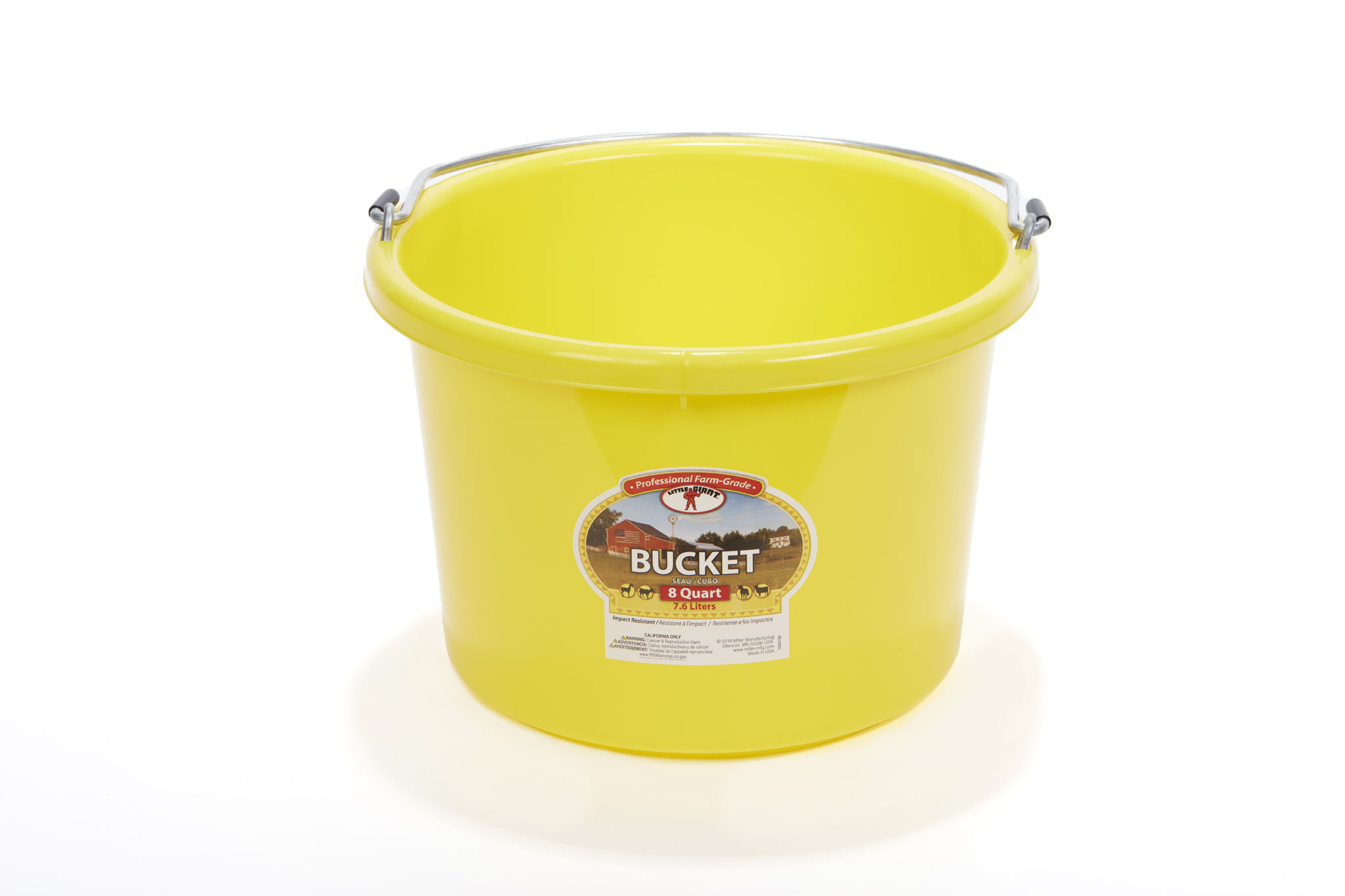 BUCKET PLASTIC 8QT YELLOW